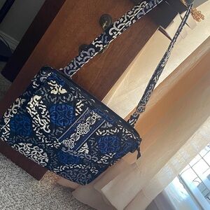 Vera Bradley Canterbury Cobalt Pattern (Retired) Tablet/Laptop Crossbody Bag